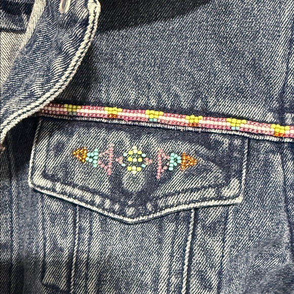 Pendleton cotton denim jacket southwest beading S - Picture 7 of 10